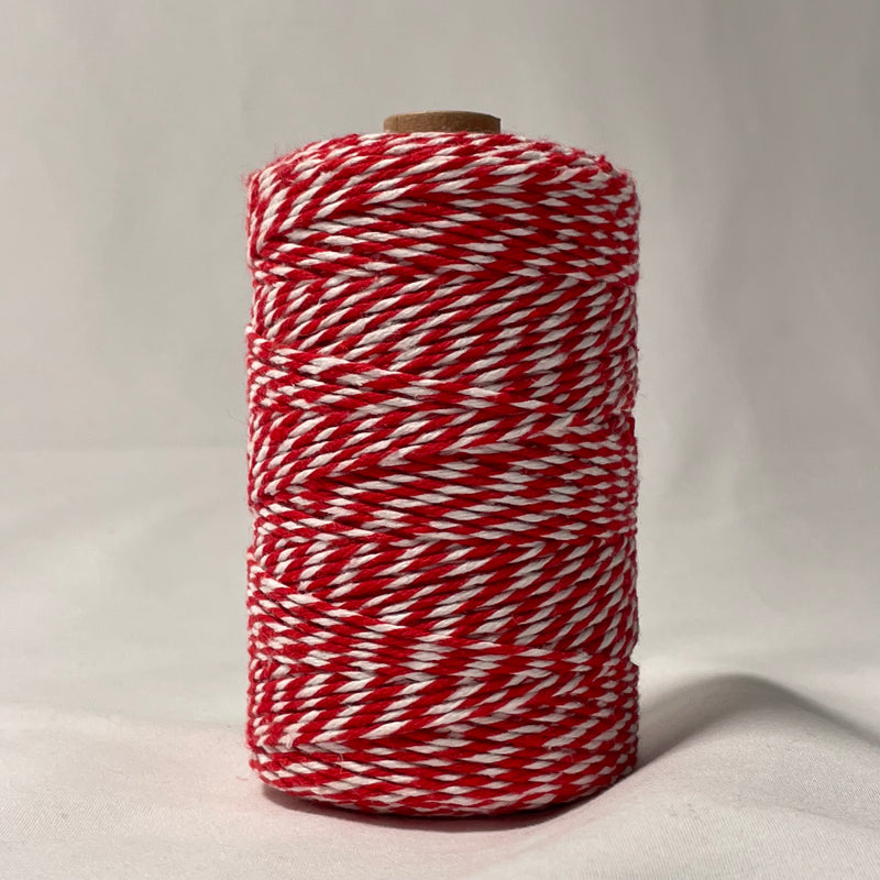 Fio de Algodão Vermelho e Branco Corda de Algodão 