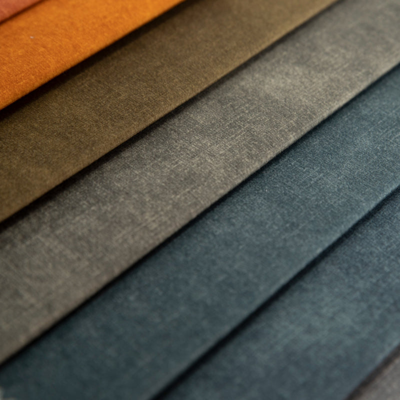 Geometric velvet fabric for upholstery - Emerald Blue | Ciga